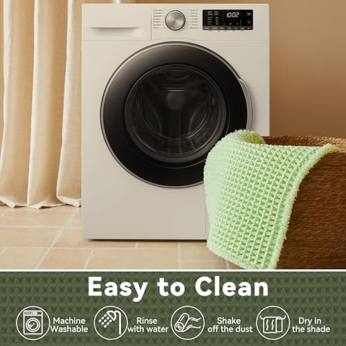 Triohero Waffle Runner Bath Mat - Long Bathroom Rugs Non Slip Washable, Ultra Soft Super Absorbent Quick Dry Boho Farmhouse Bathroom Decor, 24" x 72", Pale Green