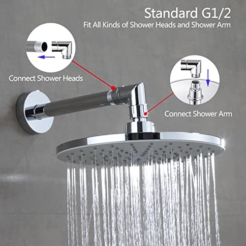 Shower Head Elbow Adapter, Shower Arm Elbow Adapter for Hand Showers and Wall-mounted Showers,Shower Arm Extension (90degree)