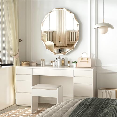 Silver Wall Mirror-Beveled Edge Frameless Mirror for Bathroom, Vanity, Bedroom, Rectangle Mirrors(24X30inch)