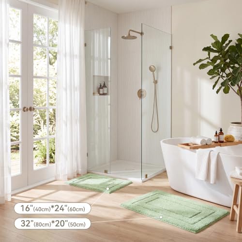 GRANNY SAYS Sage Green Bathroom Rug 16" x 24", Non-Slip Bath Mat