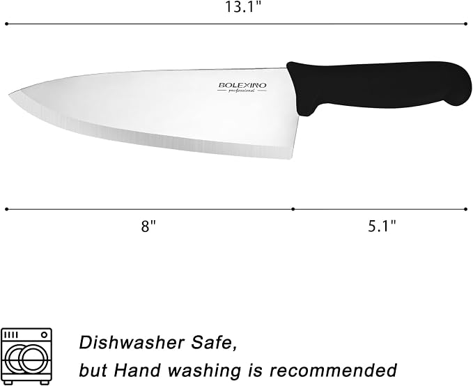 8 inch Japanese High Carbon Stainless Steel Chef Knife Set, Professional Extra Sharp Wide Cook Knife with Non-slip Ergonomic Handle, for Kitchen Home Restaurant