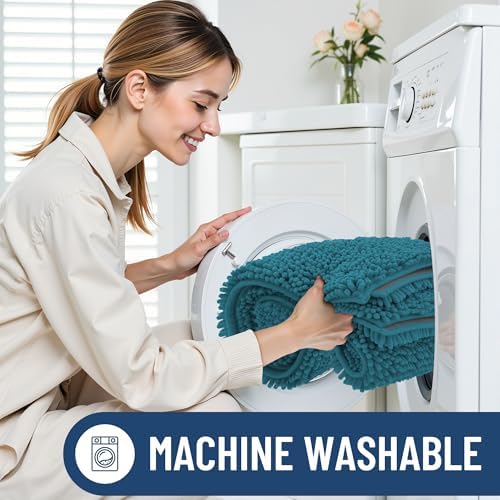 Smiry Bathroom Rugs 24X16, Luxury Chenille Extra Soft Absorbent Bath Mat