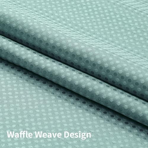 Colorful Star Teal No Hook Waffle Shower Curtain with Liner, 72 x 75 Inch