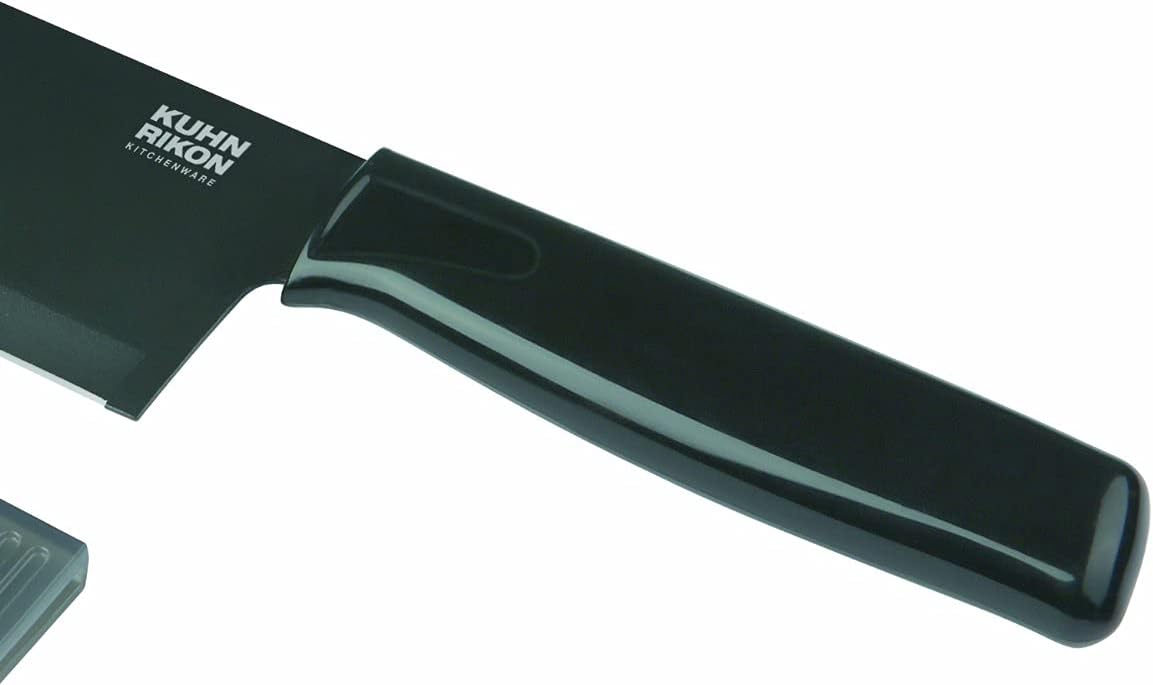 Kuhn Rikon COLORI Chef’s Knife with Safety Sheath, 6 inch/15.24 cm Blade, Black