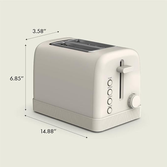 bella 2 Slice Toaster,6 Setting Shade Control w Reheat,Cancel,Bagel & Defrost Buttons,Removable Crumb Tray,Anti Jam & Auto Shutoff,Auto Centering Guides-& Cord Wrap,900 Watt,Oatmilk,(Pack of 6)