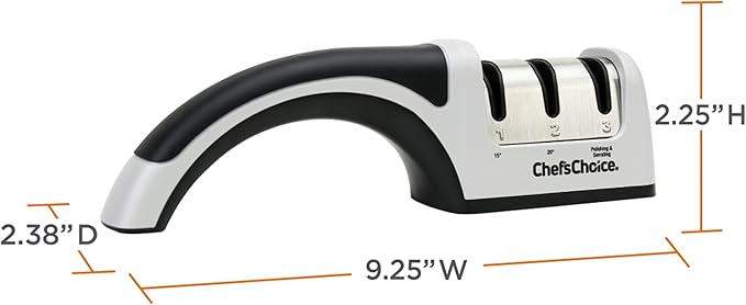 Chef'sChoice Manual Knife Sharpeners for 15- and 20-Degree Straight-Edge and Serrated Knives with Diamond Abrasives Precise Angle Control & Compact Footprint,2-Stage,Gray,(Pack of 6)