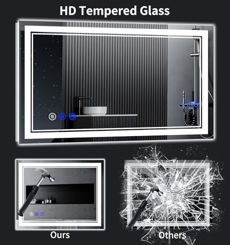 55"x36" LED Bathroom Mirror with Lights,Anti-Fog,3 Color Modes