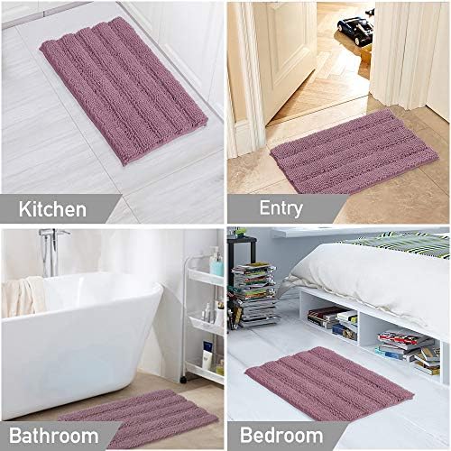 Turquoize Bathroom Rug Set, 2 Piece Soft Absorbent Chenille Bath Rug Set