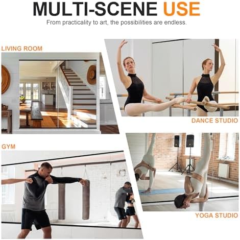 Delma Home Gym Mirror, 54''x30''x2PCS Black