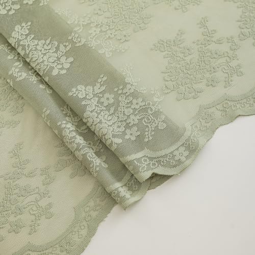 TUDECO Sage Green Shower Curtain with Attached Valance, 72 x 72, 1 Panel