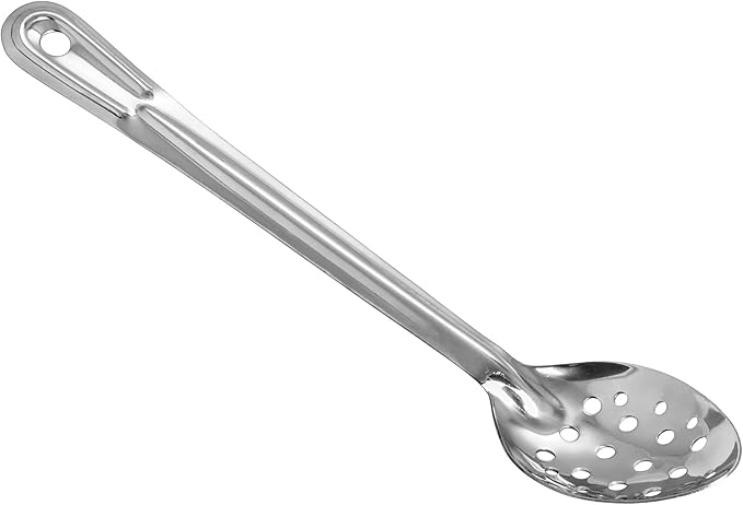 Winco Stainless Steel Basting Spoon, Perforated, 13", 1.5mm