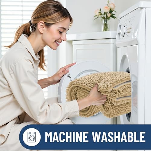 Smiry Toilet Rugs U-Shaped 20x20, Extra Soft Absorbent Contoured Bath Mat