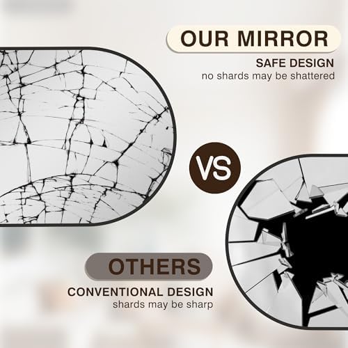 FICTOR 30" x 40" Arched Bathroom Vanity Mirror for Over Sink, Black