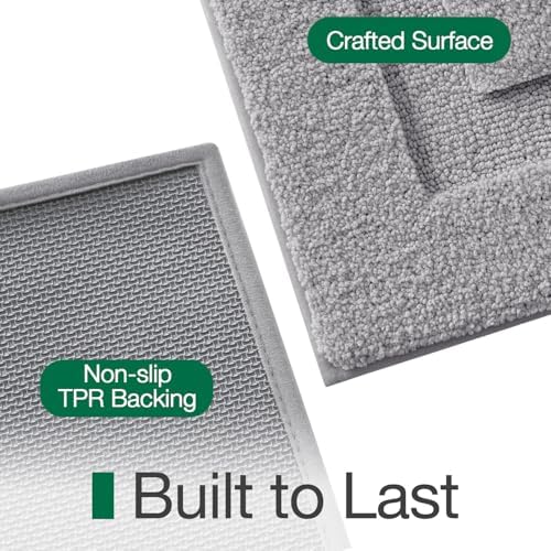 LUMI Ultra Soft Bathroom Runner Rugs, Non Slip Bath Mat 24x60, Grey