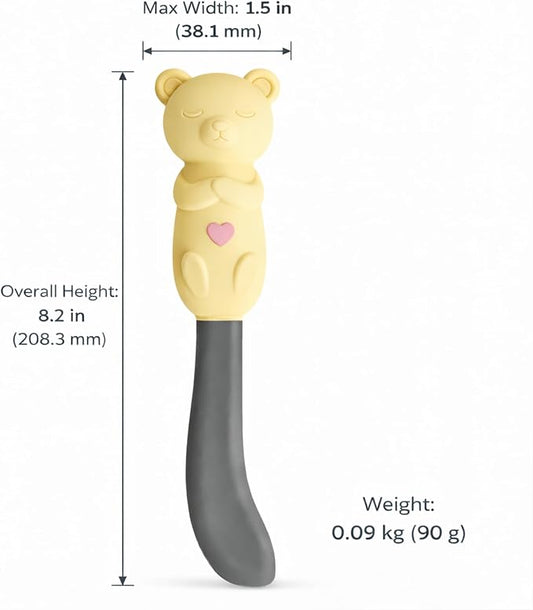 Jar Scraper Spatula - Silicone Scraper, Cute Kitchen Accessories, Unique Fun Cooking Kitchen Gadgets for Foodies - BPA-free & 100% Food Safe (Teddy - Yellow)
