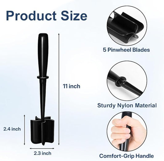 Meat Chopper, Premium Heat Resistant Meat Masher, 5 Blades Ground Beef Masher, Non Stick Hamburger Smasher, Nylon Potato Masher, Dishwasher Safe, Black