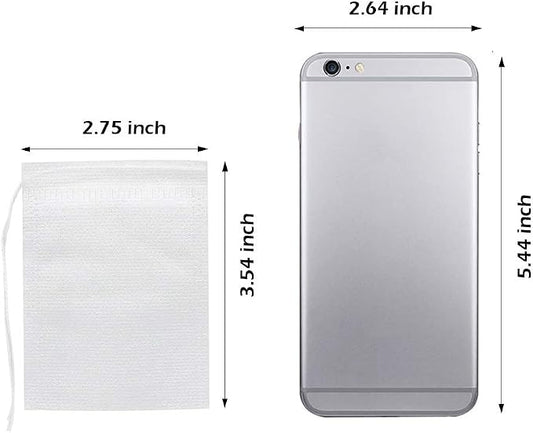 200 Pcs Disposable Tea Bags for Loose Leaf Tea, Empty Tea Bags for Loose Tea with Drawstring, Natural Tea Filter Bags