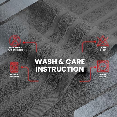 Infinitee Xclusives 100% Ring-Spun Cotton Bath Towels for Bathroom - Pack 2