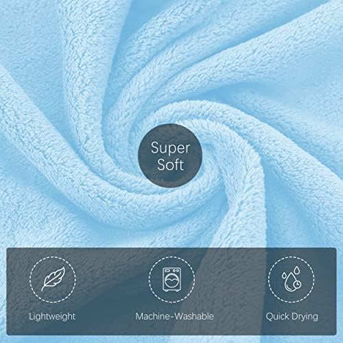 TENSTARS Silk Hemming Bath Towels for Bathroom Clearance - 27 x 55 inches - Light Thin Quick Drying - Soft Microfiber Absorbent Towel for Bath Fitness, Sports, Yoga, Travel, Gym - 2 Pack, Aquamarine