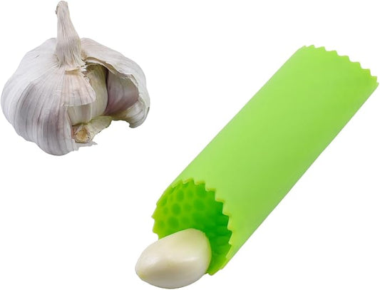 3Pack Silicone Garlic Peeler, Garlic Peeler Skin Remover Roller Keeper, Garlic Tube Rollers Skin Remover (Yellow, Green, Blue)