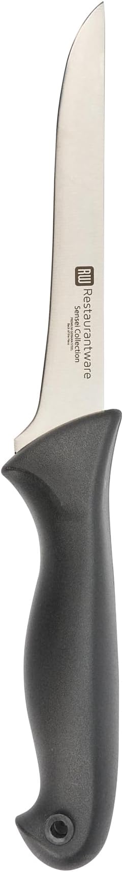 Restaurantware-6 Inch Boning Knife, 1 With Colored Coded Pins Flexible Boning Knife - High-Carbon, Stain-Resistant, Black German Steel Fillet Knife, Ergonomic Handle, For Fish, Vegetables Or Entrees