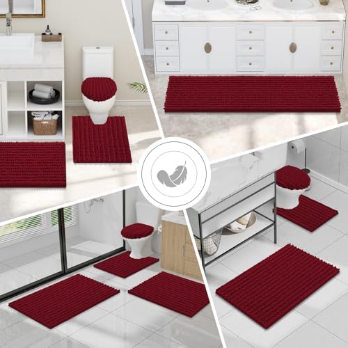 Smiry Bathroom Toilet Rugs U Shaped 20X20, Chenille Bath mats for Toilet