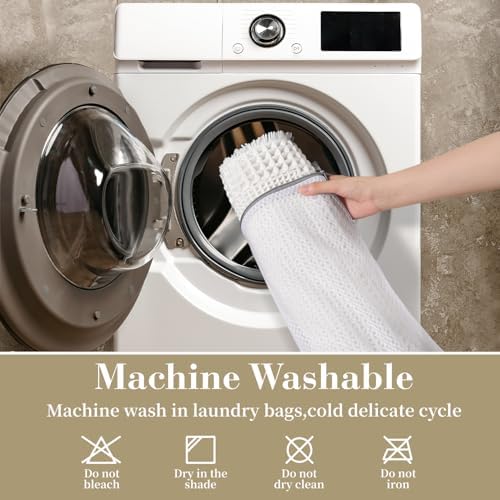 RESARE Waffle Bath Mat for Bathroom, Non Slip Bathroom Rugs 18"x30" White