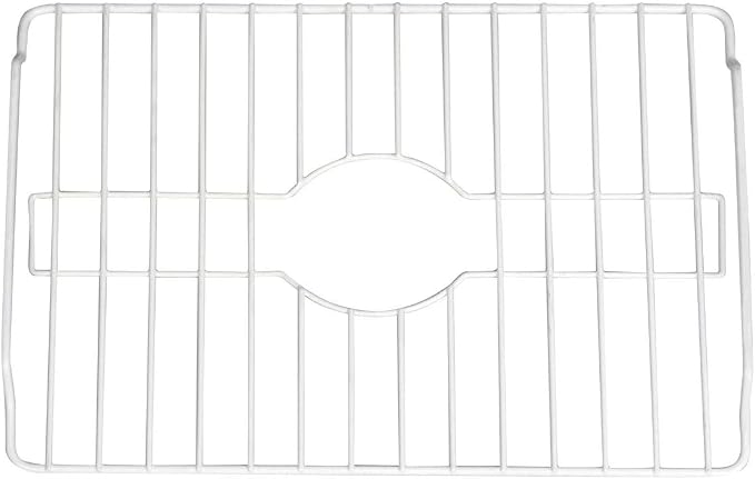 SOFINNI Sink Protectors for Kitchen Sink Bottom with White Coating Sink Grate Insert Grid Sink Bowl Drying Rack Steel Large (12.5" x 18")