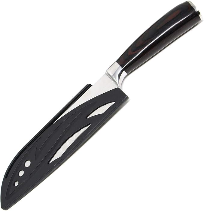 Damascus Chef Knife Set. Professional Japanese High Carbon Steel. 7Cr17mov Blade. Ergonomic comfort Woden Handle. 7 Inch