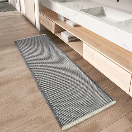 Upgraded Waffle Bath Mat Runner Absorbent Non Slip Bathroom Mat, 2' x 4'