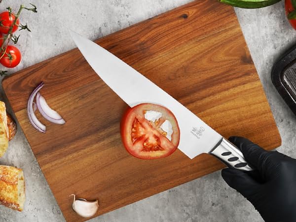 CHUSHIJI Kitchen Knife Set 3 Piece | Professional Chef Knife Set with 8" Chef Knife, 7" Santoku Knife, 5" Utility Knife | High Carbon Stainless Steel Sharp Kitchen Knives for Home Cooking & Gifting