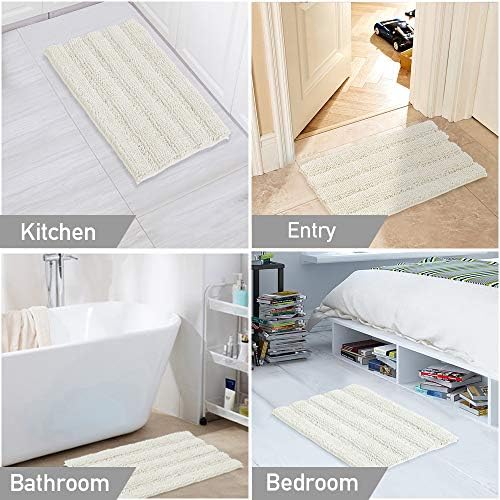 2 Piece Bathroom Rug Set with Toilet Mat, Soft Absorbent Chenille, Non-Slip