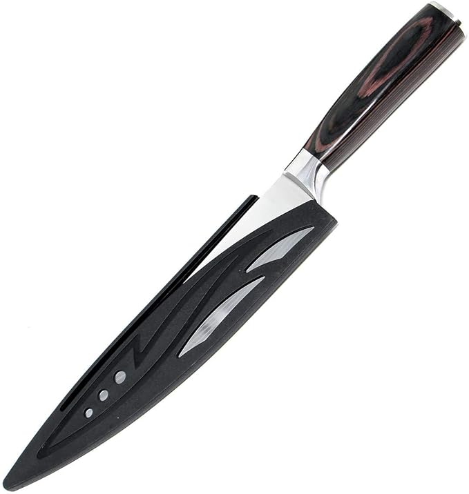 Damascus Chef Knife Set. Professional Japanese High Carbon Steel. 7Cr17mov Blade. Ergonomic comfort Woden Handle. 8 Inch