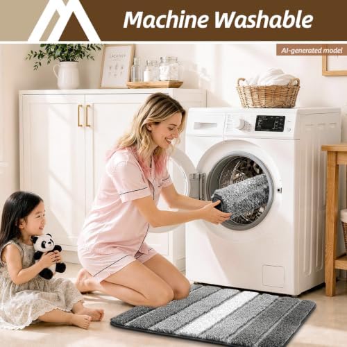COSY HOMEER Toilet Rugs U-Shaped 24"x20", Ultra Soft Absorbent Bath Mat