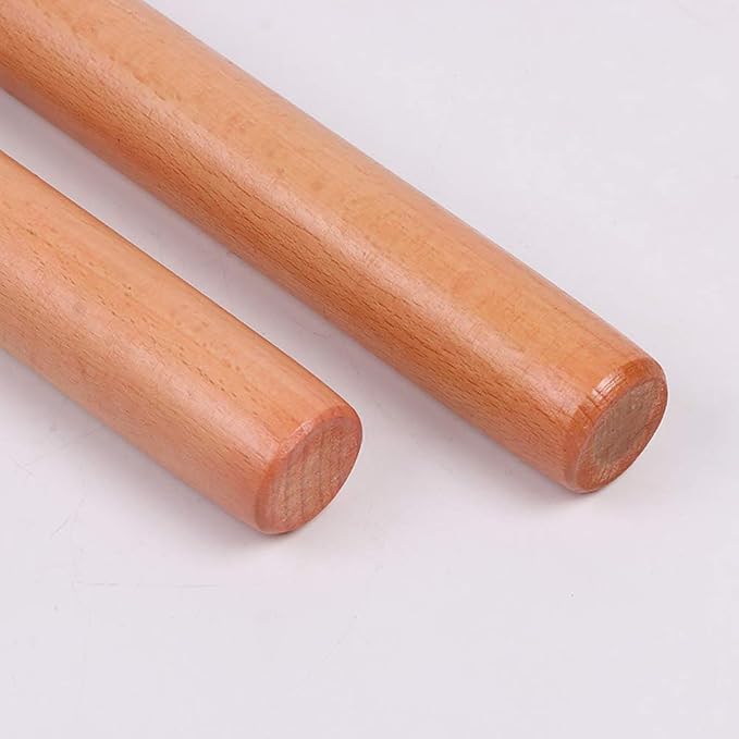 2 Pcs Solid Wood Rolling Pin Hand Dumpling Rolling Pin Wooden Pizza Roll Pin Dough Roller Baking Tool