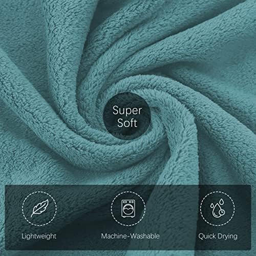 TENSTARS Silk Hemming Hand Towels for Bathroom - Quick Drying - Ultra Soft Microfiber Absorbent Towel for Bath Fitness, Gym, Shower, Hotel, and Spa - 16x28 Inch | Set of 6, Teal