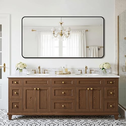 FICTOR Bathroom Mirror for Over Sink, 30"x60" Vanity Mirror for Wall, Black