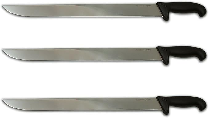 Columbia Cutlery 15" Black Gyro Knife. Great for Large Meat cuts like Kebab, Tacos Al Pastor, and Shawarma (3 Pack)