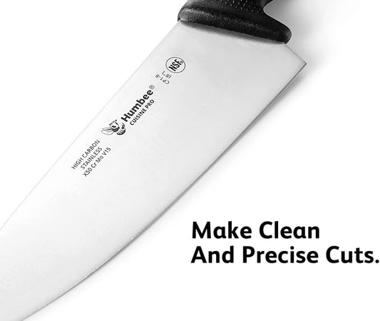 Cuisine Pro 8-Inch Chef Knife – NSF Certified High Carbon Stainless Steel Blade – Extra-Wide Razor-Sharp Edge – Ergonomic Non-Slip Handle – Dishwasher Safe