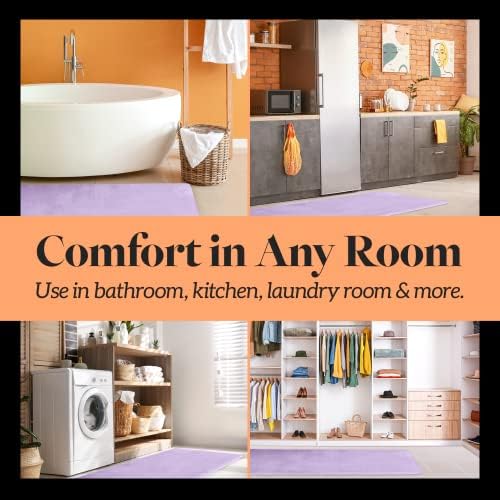 Memory Foam Bath Mat Non Slip Absorbent Super Cozy Velvet Bathroom Rug Carpet (17 inches X 24 inches, Lavender)