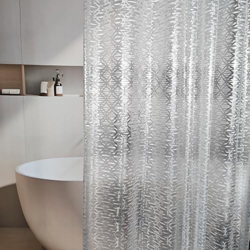 Shower Curtain Liner, 100% Waterproof Peva Shower Curtains with 3 Duty Heavy Bottom Magnets and 12 Rust Proof Grommets, 72x72 Weighted Shower Liner for Shower Stall, Bathtubs