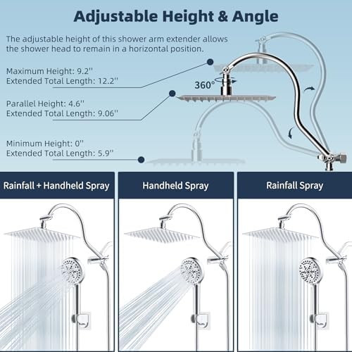 Hibbent All Metal cUPC Certified High Pressure Rainfall 8'' Shower Head