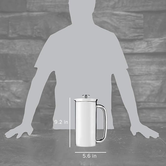 ESPRO Pro P7 French Press Stainless Steel 304 – Patented Double Micro-Filter for Grit-Free Coffee, Double Wall Insulated Coffee Maker, Plastic-Free & Heat Resistant - 18oz