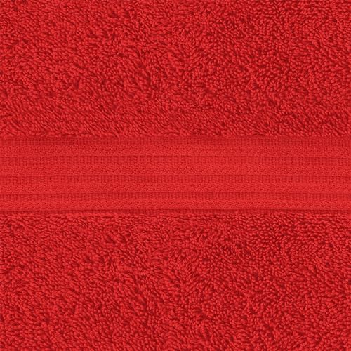 American Veteran Towel, 100% Cotton Turkish Washcloths for Bathroom Essentials 4 Pack, Soft Absorbent Wash Cloths Quick Drying Small Towels Washrags, Red