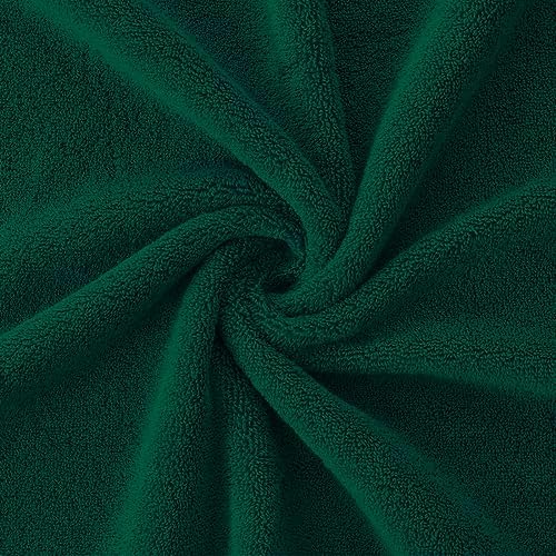 COZYART Luxury Bath Towel Set 3 PCS, Dark Green 100% Turkish Cotton 650 GSM