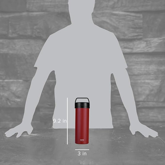 ESPRO Go P0 Ultralight French Press Coffee Maker for Travel, Vacuum Insulated Stainless Steel, 16 Ounces, Cranberry