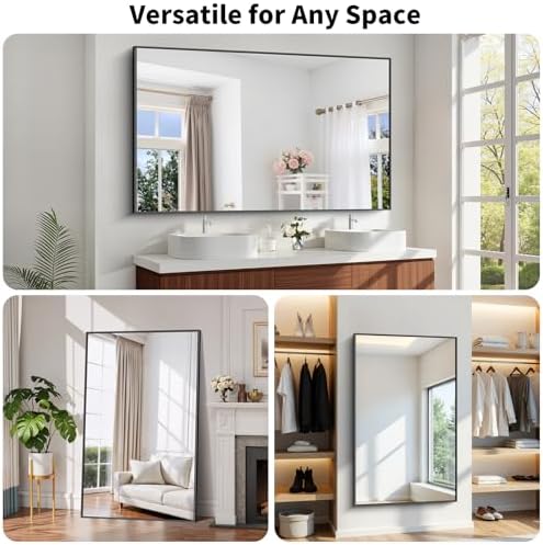 Koonmi Black Bathroom Mirror for Over Sink,Metal Framed 36"x60" Wall Mirror