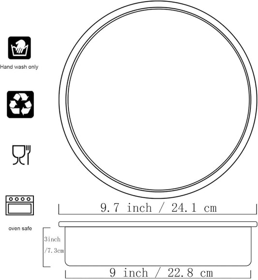 9 Inch Cake Pan, Aluminum Round Cake Baking Pans Tins For for birthday cake party cake, Non-Toxic, Only Handwasher.Silver(9×3 round Cake Pan)