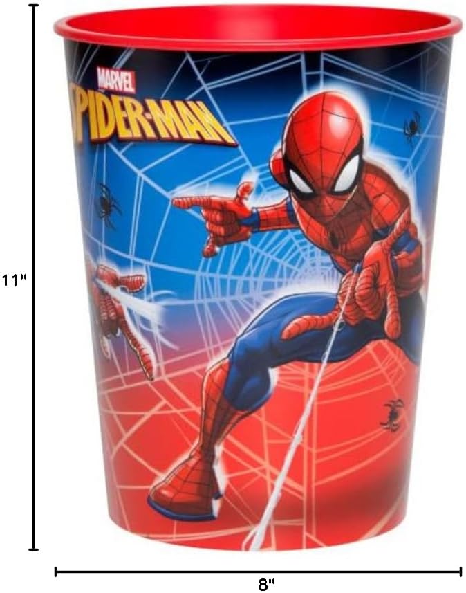 Unique Spiderman Birthday Party Supplies Bundle Pack includes 12 Plastic Cups