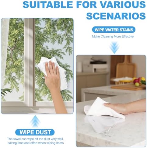 100% Cotton Washcloths Set, 12-Pack White Wash Cloths, 12x12 Inch